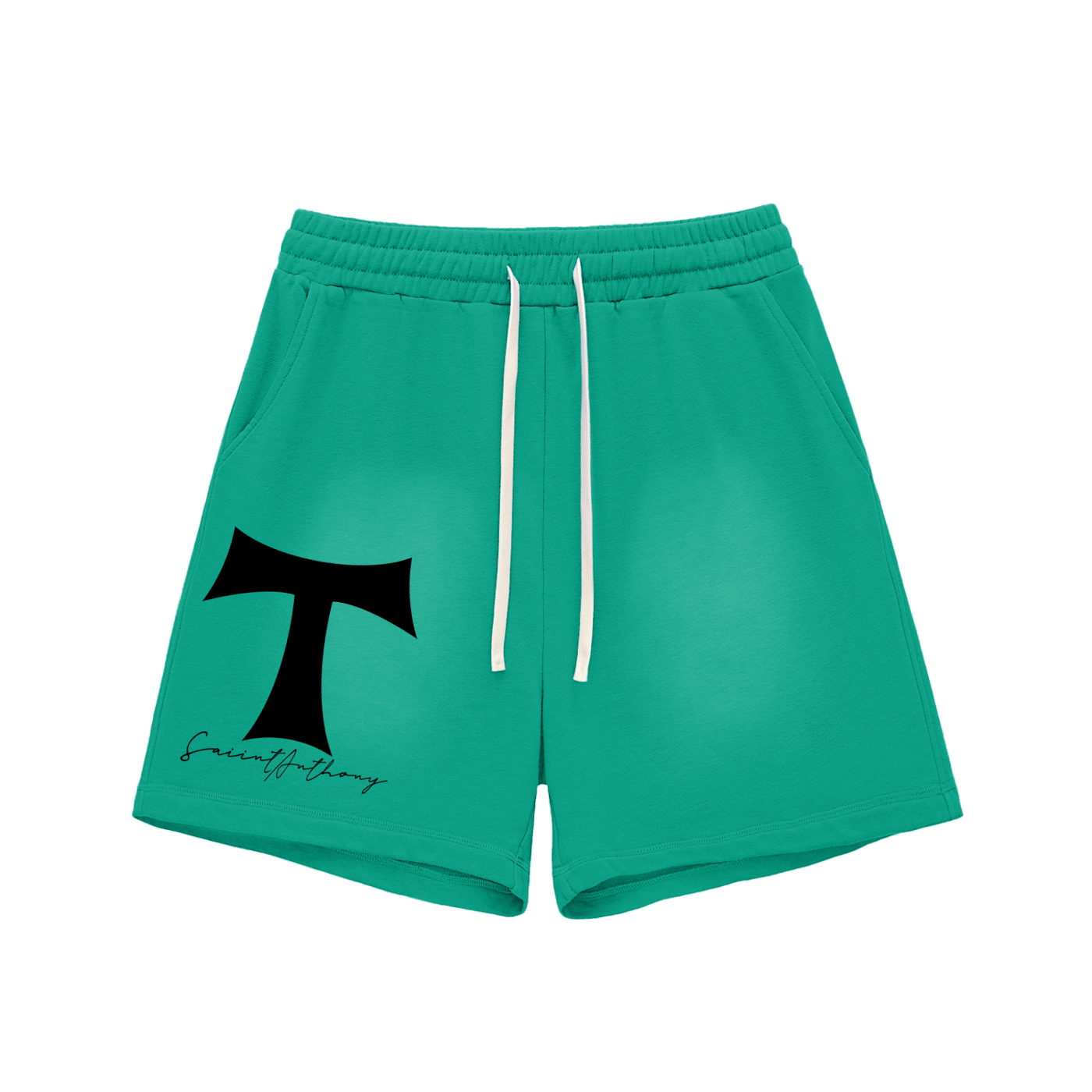 Holy Cross Raw Edge Cotton Shorts