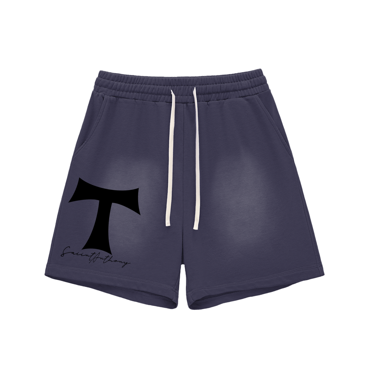 Holy Cross Raw Edge Cotton Shorts