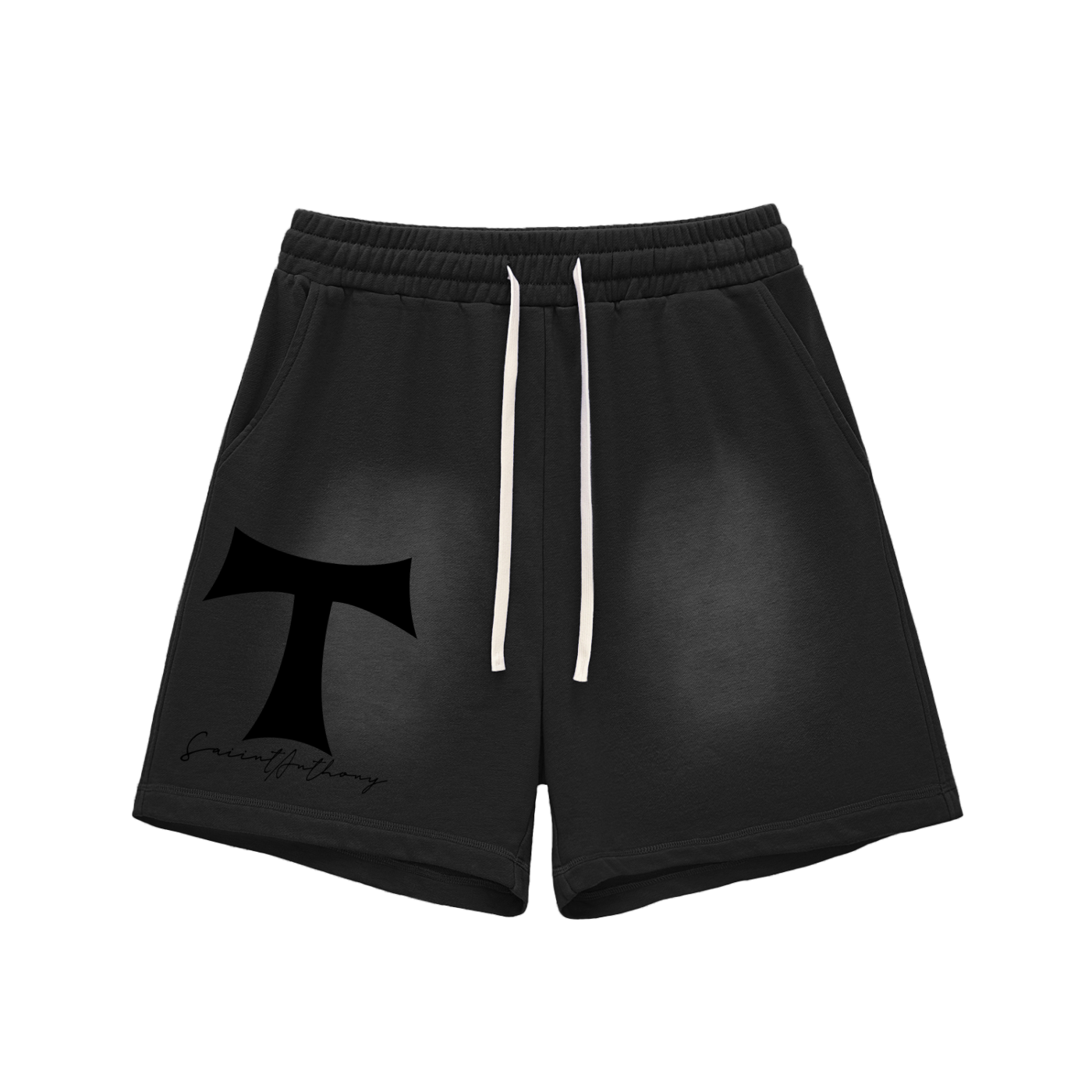 Holy Cross Raw Edge Cotton Shorts