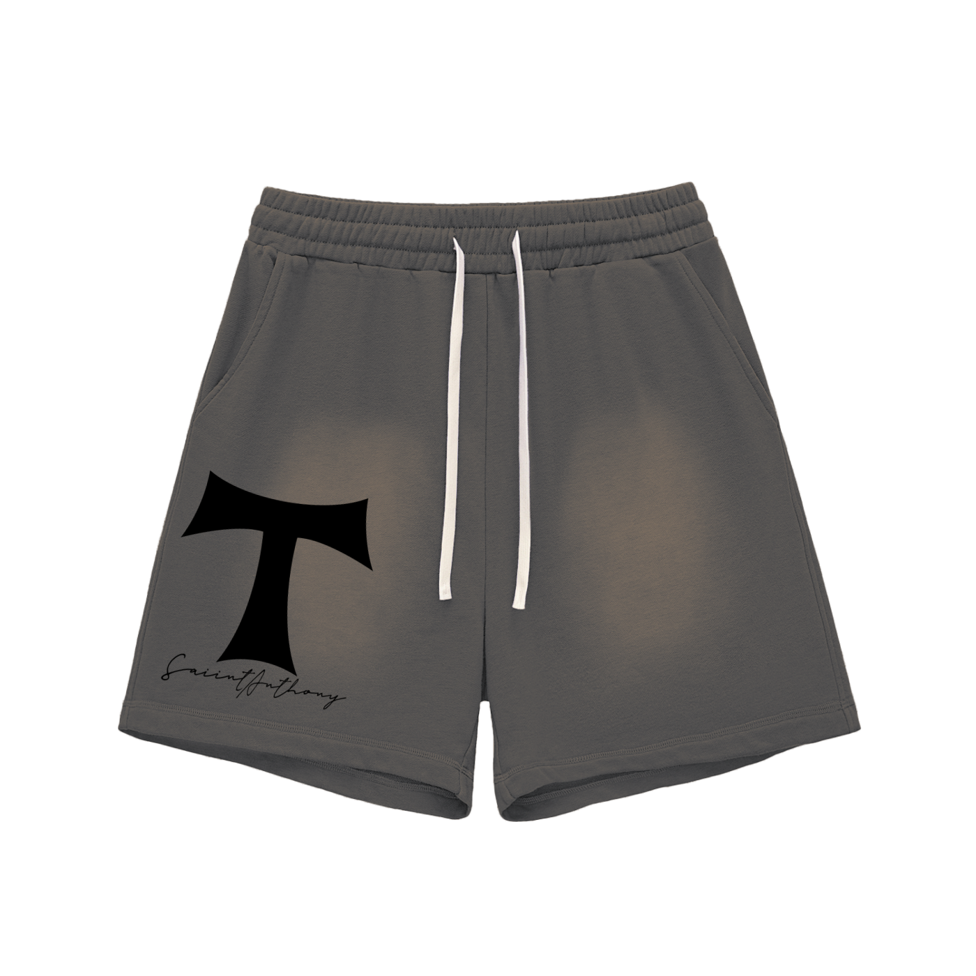 Holy Cross Raw Edge Cotton Shorts